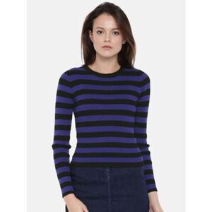 Old Navy Womens Blue Black Striped Long Sleeve Stretch Pullover Sweater Size XXL